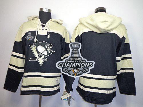 Penguins Blank Black Sawyer Hooded Sweatshirt Stanley Cup Finals Champions Stitched NHL Jersey - Click Image to Close